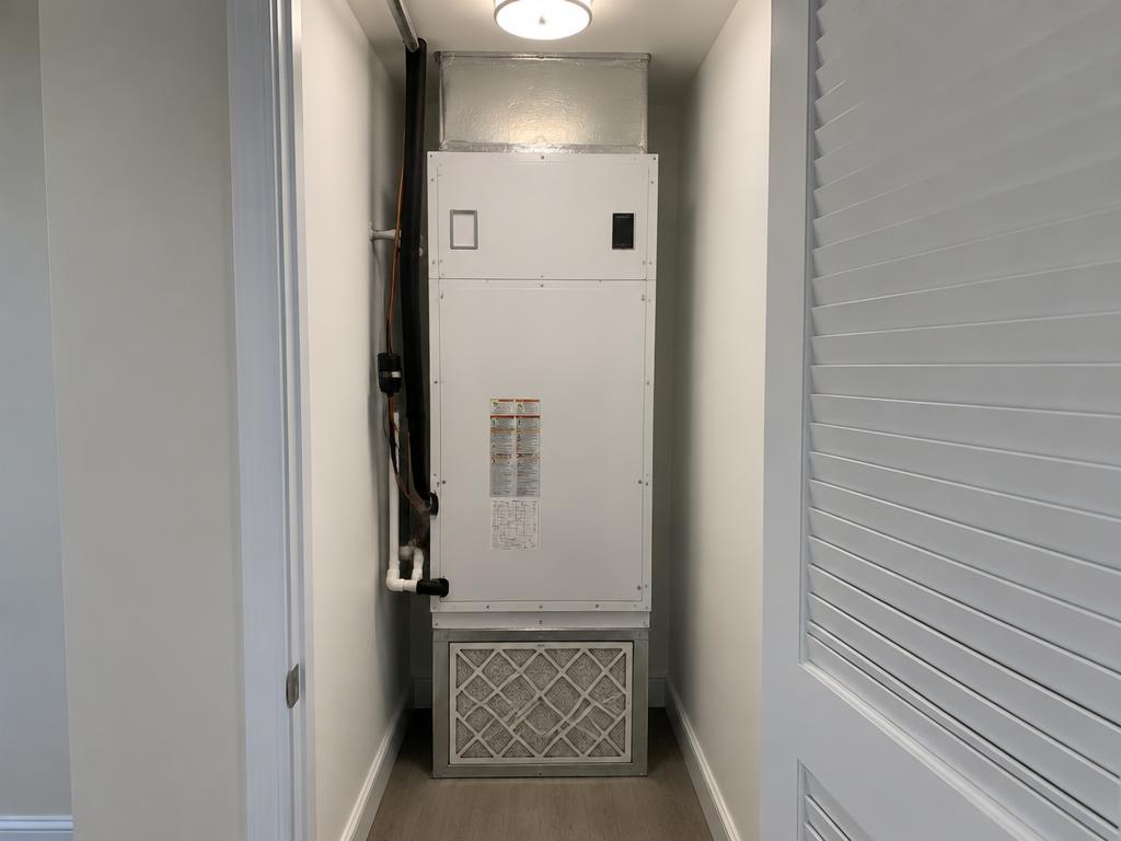 Same air conditioning closet clean and dry after remediation
